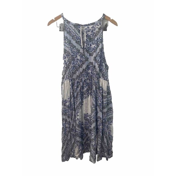 Torrid Challis High Neck Sun Dress Blue White Floral Midi Fit & Flare Picnic 2X - Picture 7 of 7